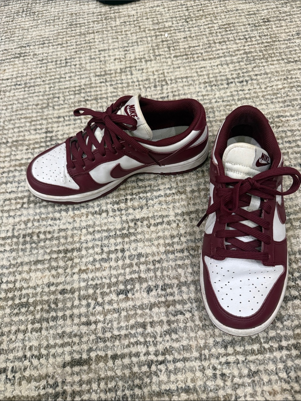 Nike Women's Low-Top Sneakers in Burgundy and White